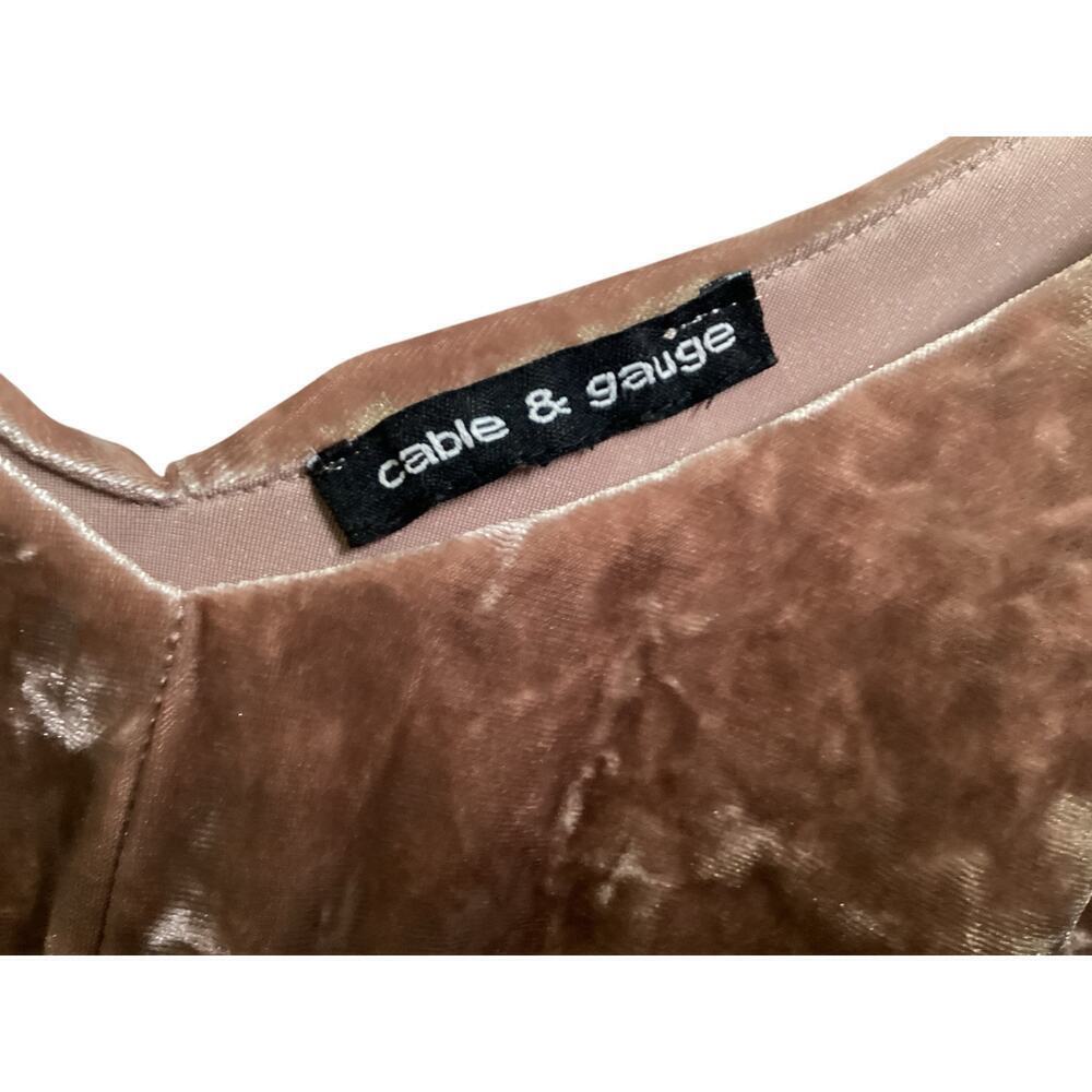 Cable & gauge velvet top V-neck M brown - Picture 5 of 6